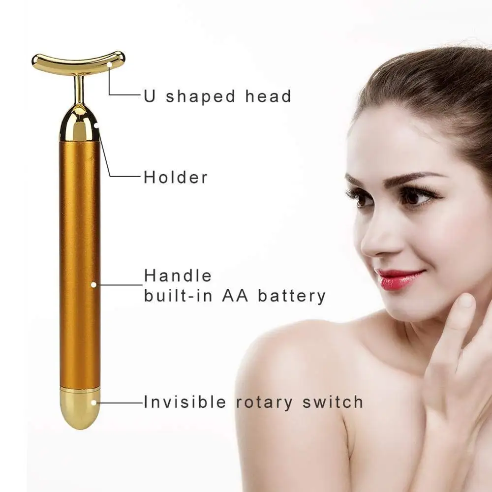 Массажер для лица 24 К U-образный Электрический массажер лифтинга ухода за кожей