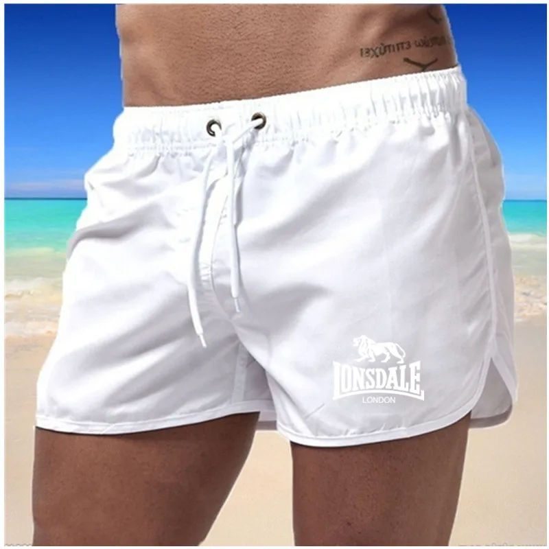 

Summer new men's casual shorts fashion men's drawstring quick-drying shorts letter printed beach shorts men