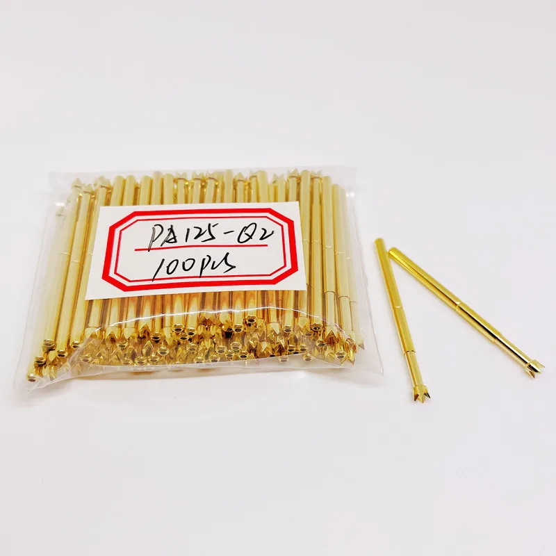 

100PCS Metal Brass Gold-plated Test Pin PA125-Q2/R125-4S Electronic Spring Pin Diameter: 2.4mm