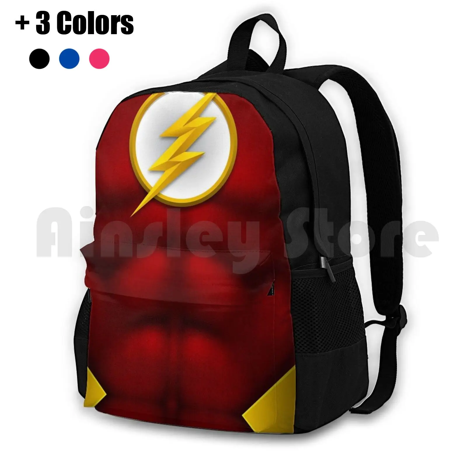 Flash : Superhero Art Outdoor Hiking Backpack Riding Climbing Sports Bag Cinema Film Art Superhero Superhero Hero Flash Red