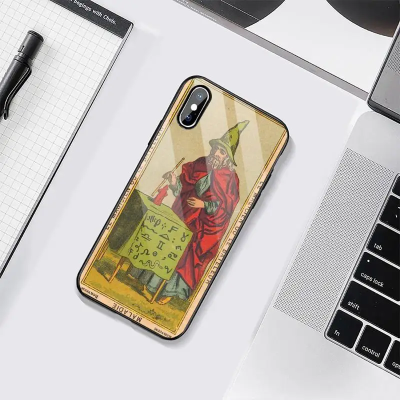 

tarot the sun art Phone Case Tempered glass For iphone 6 6S 7 8 plus X XS XR 11 12 mini PRO MAX