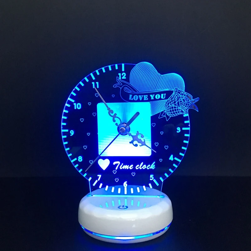 Топ Часы светодиодный Ночник светильник пульт дистанционного управления и