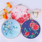 Набор для вышивки ручной работы с китайским цветочным узором с пластиковым кольцом
