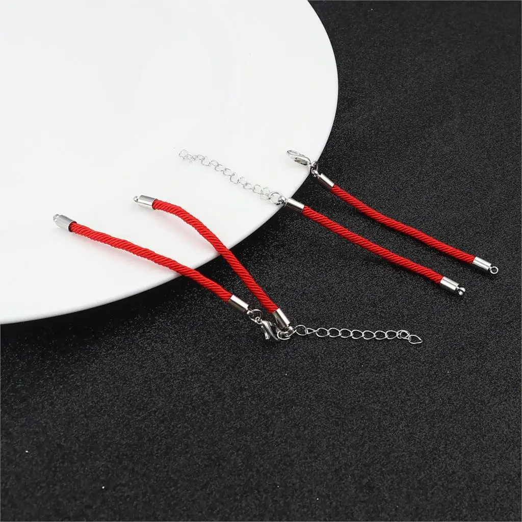 

Black/Red Adjustable Polyamide Nylon Braiding Braided Bracelets Silver Color/Gold DIY Making Jewelry Findings 17cm Long, 10 PCs
