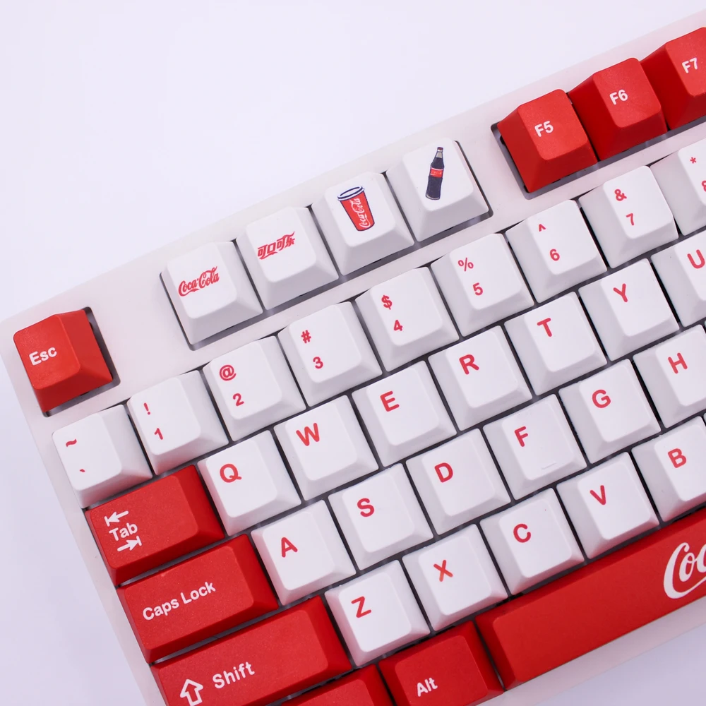 MP сублимированный краситель Coca Cola keycap 87/108 клавиш толстые PBT keycaps MX Переключатель вишня/ноппо/Флик механическая клавиатура Keycap