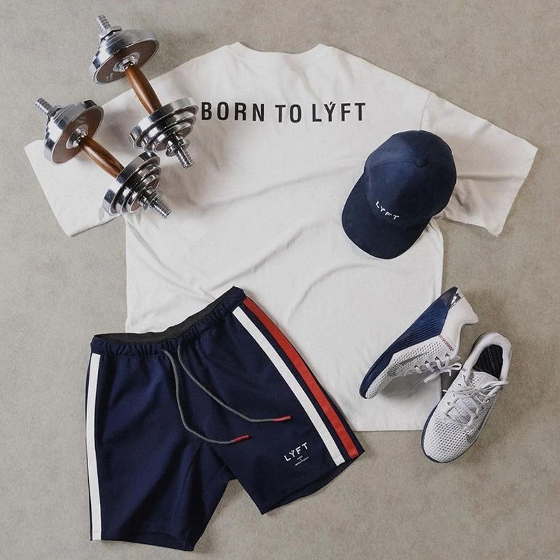 Шорты мужские для бега дышащие быстросохнущие спортивные с боковыми полосками