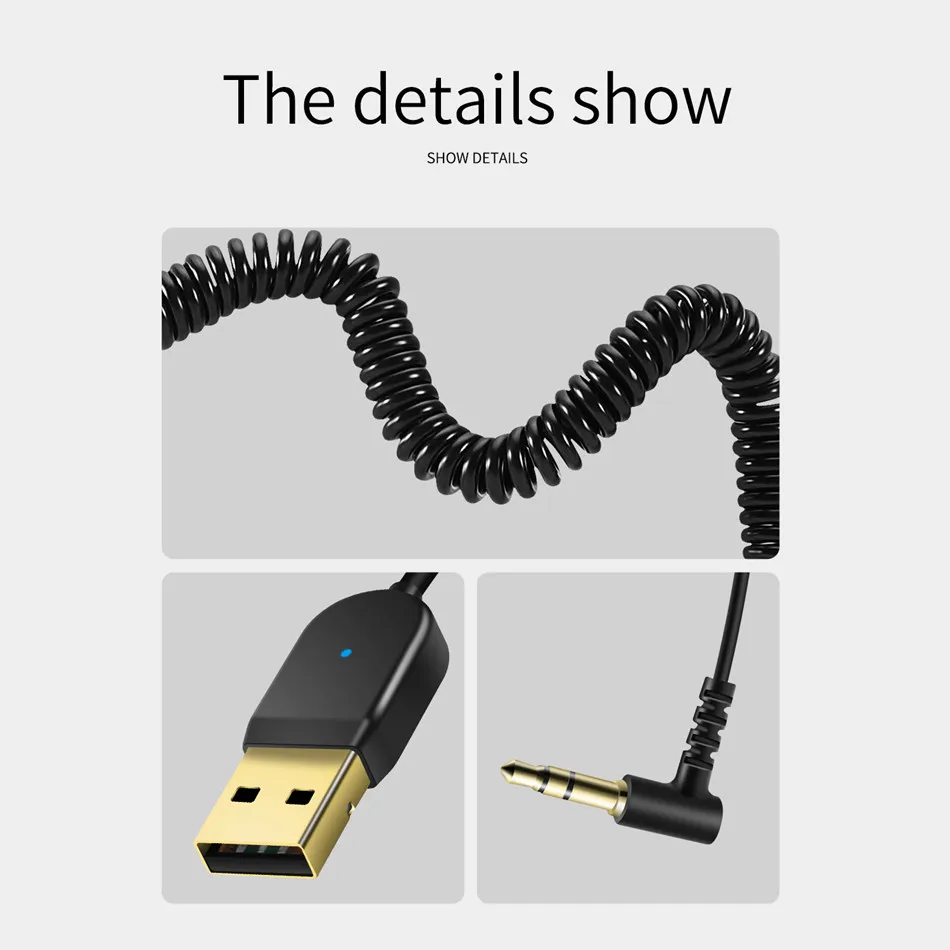 VIKEFON громкой связи USB Aux Bluetooth адаптер кабель программный ключ для автомобиля 3,5 мм разъем Aux Bluetooth 5,0 4,2 4,0 приемник аудио передатчик