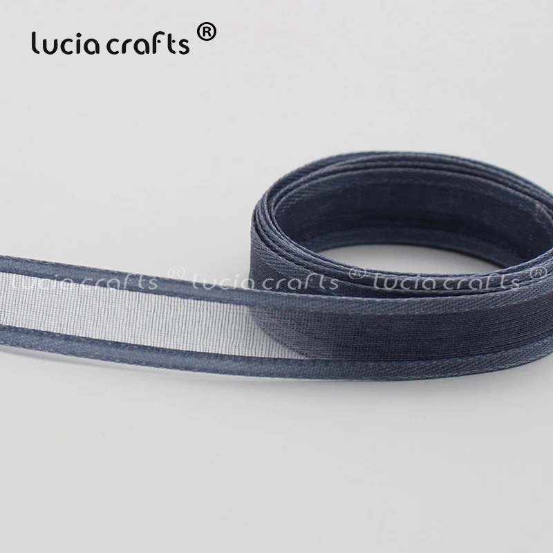 Lucia crafts разноцветные варианты 10 мм лента из органзы для одежды материалы DIY шитье и бант для волос аксессуары P0308 - Цвет: gray 5y