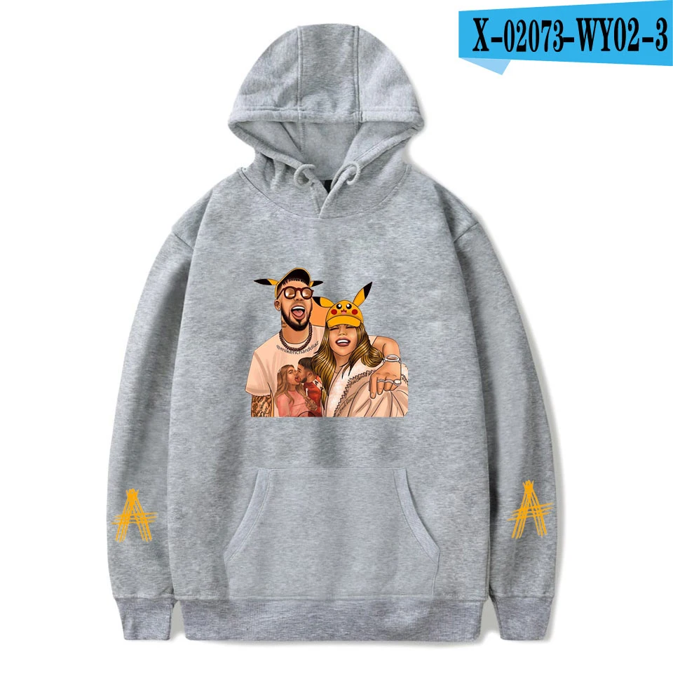 Anuel AA Стиль Знаменитостей уличная Толстовка зима осень для мужчин/женщин хип хоп пуловер с длинным рукавом негабаритных толстовки - Цвет: u