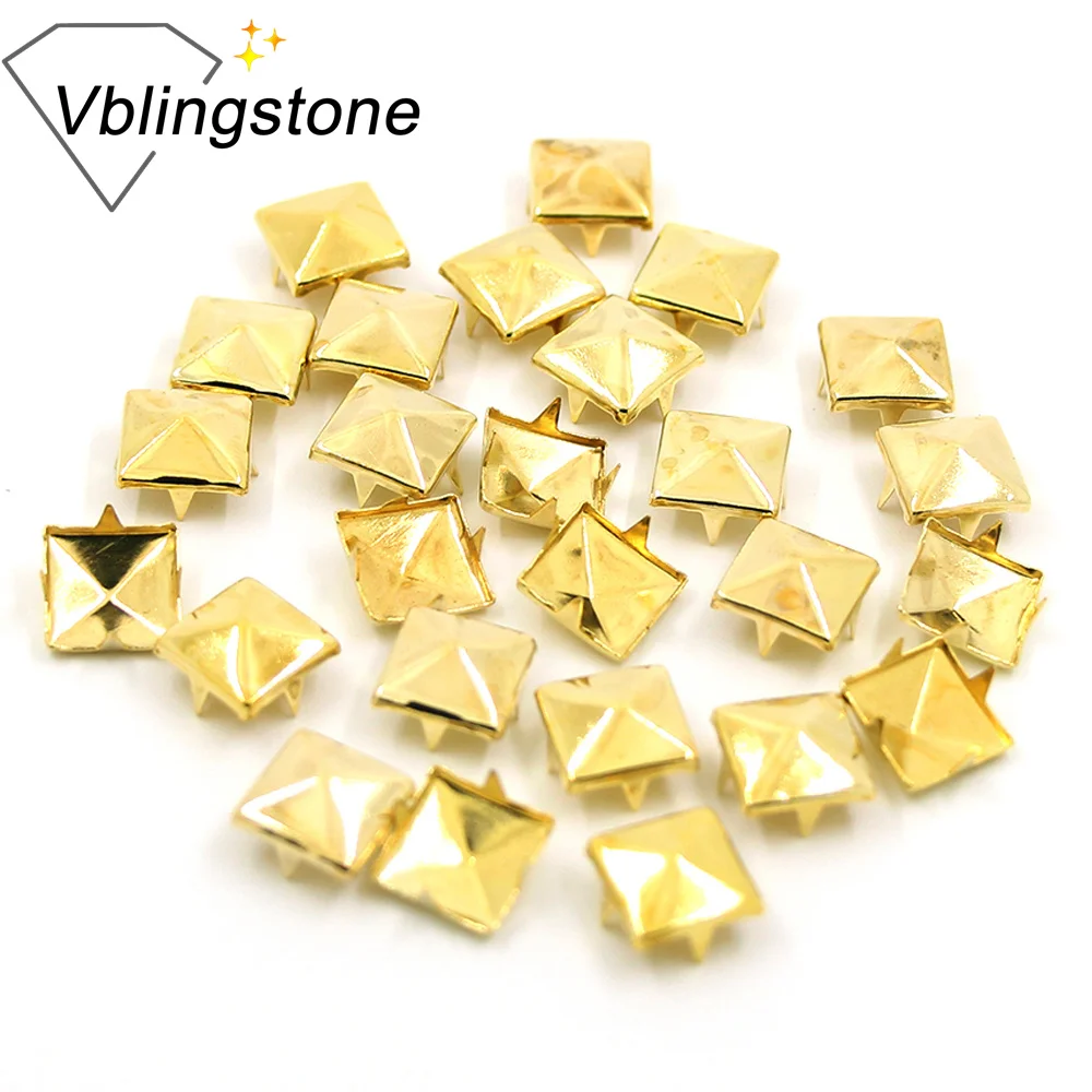 Золотые Заклепки металлические Квадратные для одежды 6-12 мм 100 шт. | Дом и сад