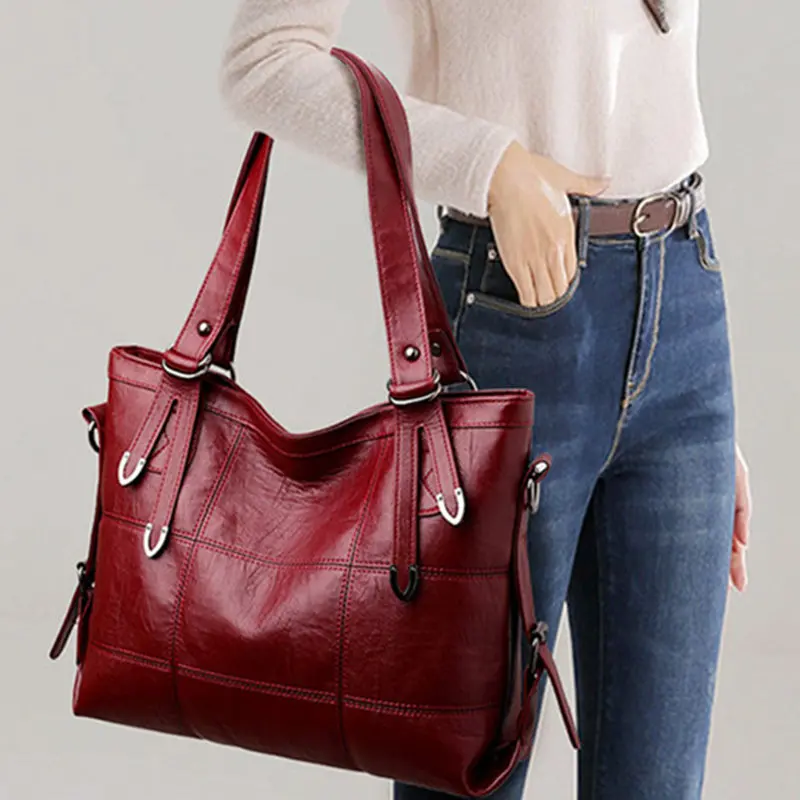 

LU FAWN New Luxury Handbag Women PU Leather Shoulder Bag Large Capacity Bag Vintage Crossbody Bag Brands Lady Pouch9255