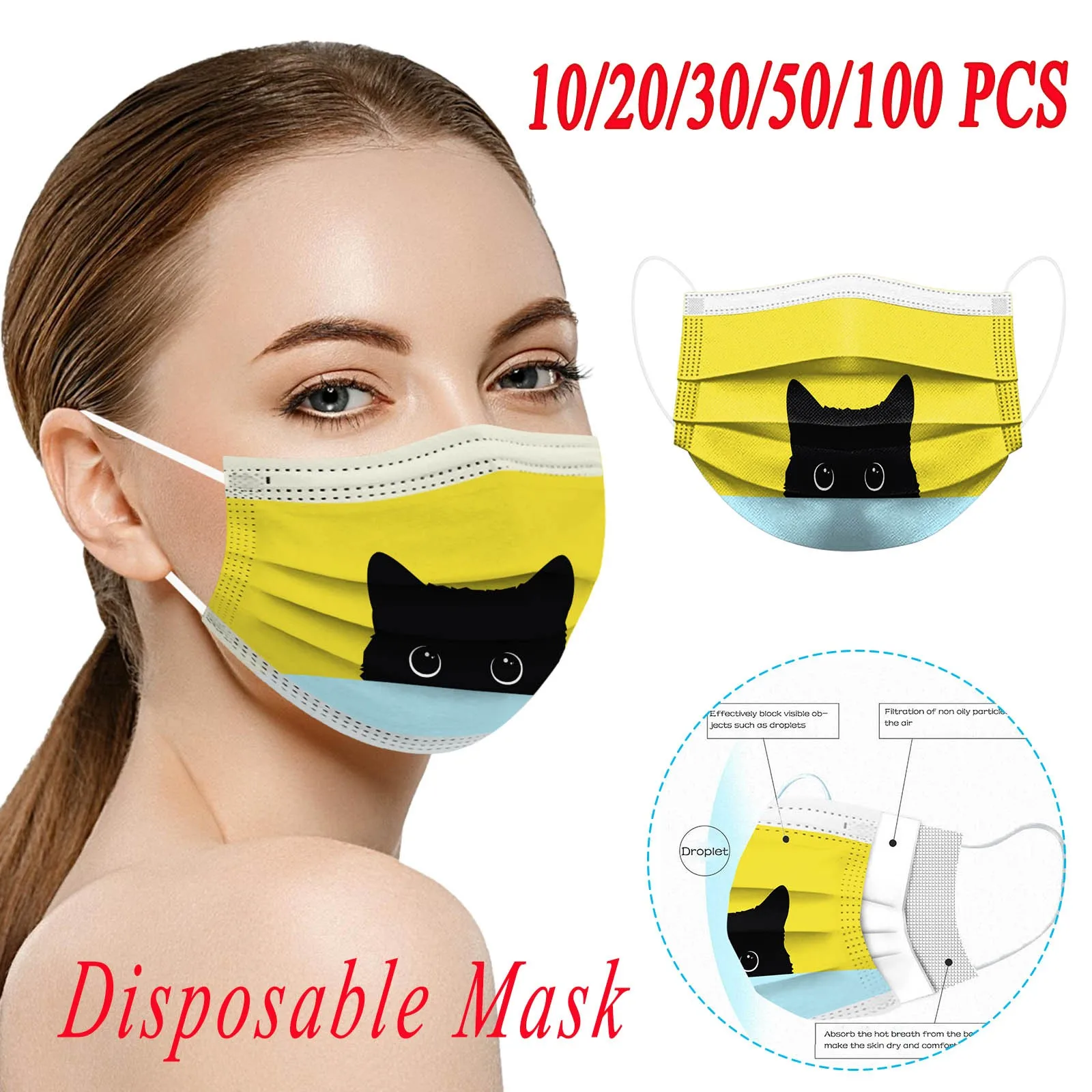 

Сертифицированные маски Mascarillas, защитные маски для лица, одноразовые маски для лица, трехслойная Нетканая Пылезащитная маска для рта, костю...