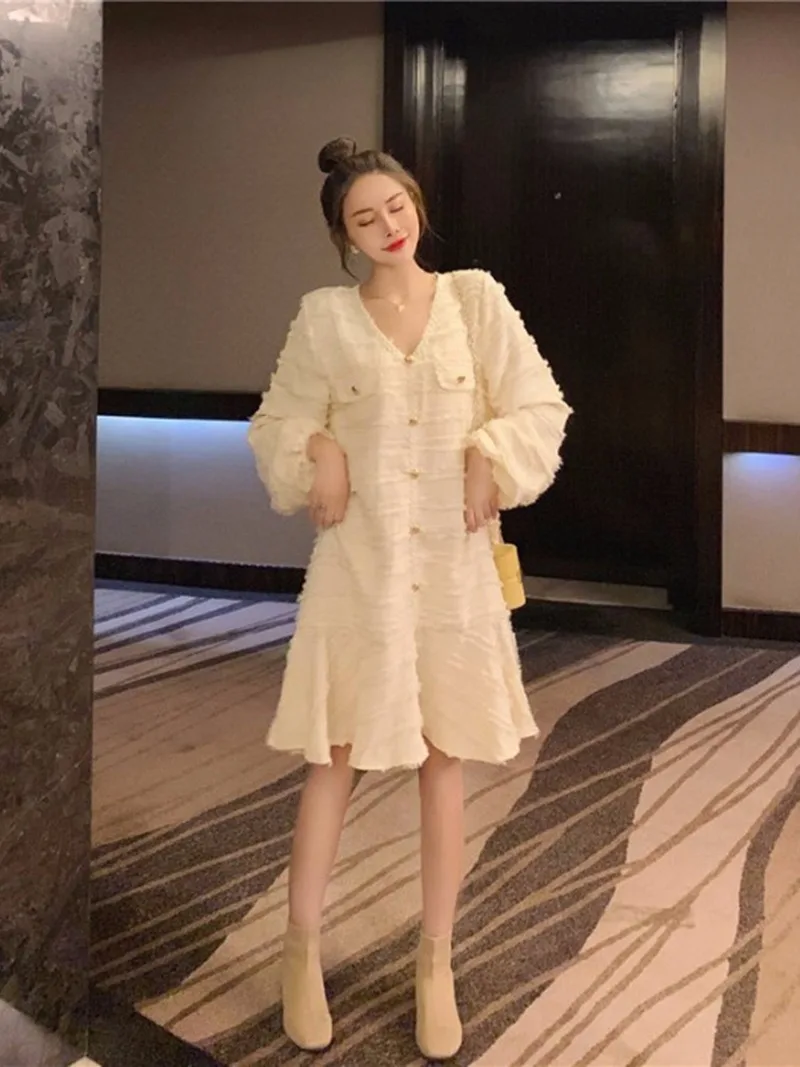 2020 Новое Женское французское Ретро сексуальное с v-образным вырезом изящное