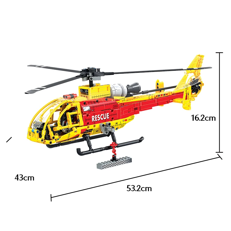 

663pcs City Technicing Military Series Armed Helicopter Building Blocks Aircraft Bricks Toys for Boys Holiday Gift for Kids