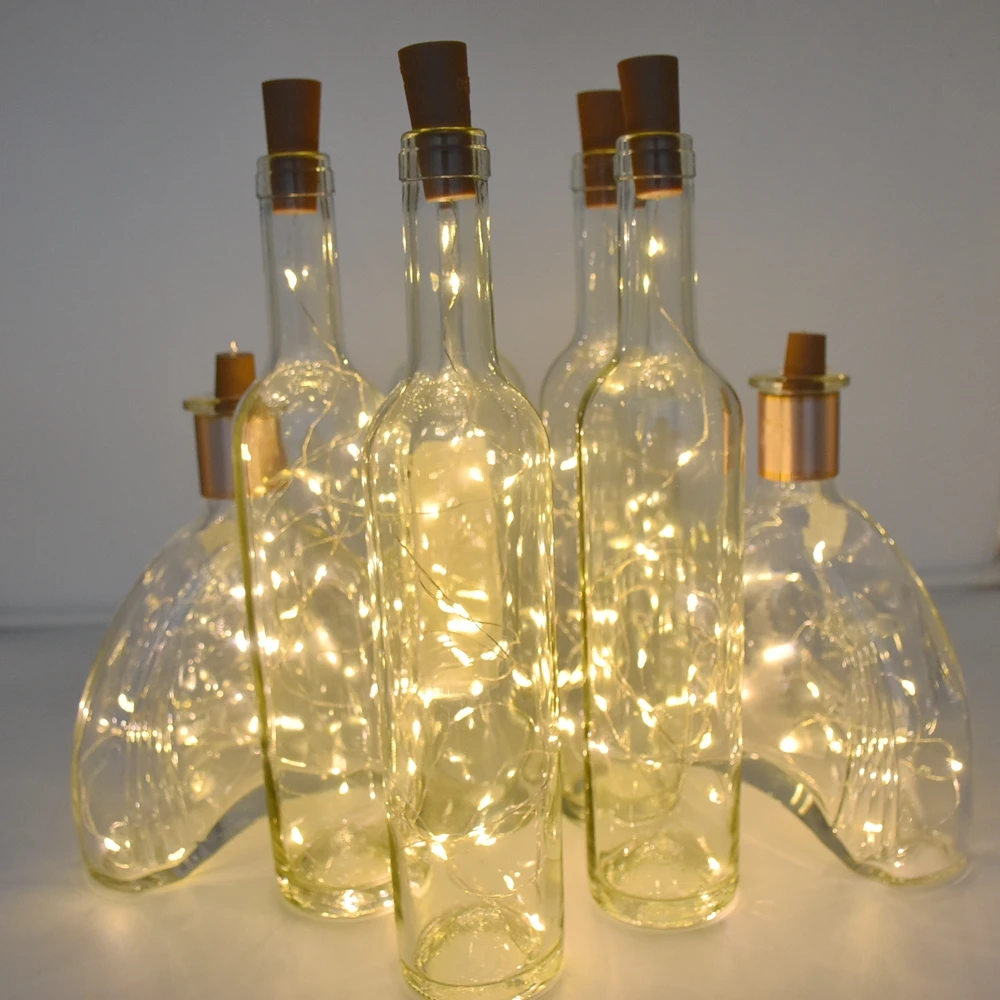 20 LED Wine Bottle Lights with Cork, 2M Cork Lights Fairy Mini String Lights for Liquor Bottles Crafts Party Wedding Decoration