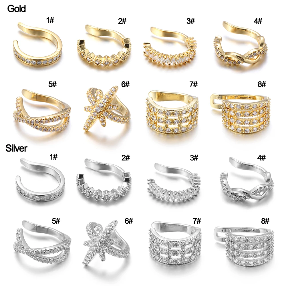 

1pc Helix Cartilage False Piercing Adjustable CZ Jewelry Ear Cuff No Piercing Earring Cuff Ear Clip Fashion Jewelry Gift