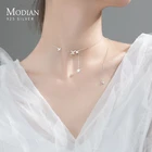 Цепочка Modian с бабочкой Женская, ожерелье из стерлингового серебра 925 пробы с кисточками из циркония