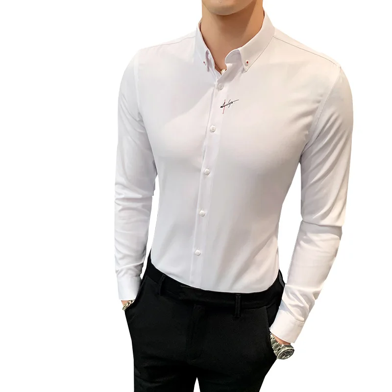

Men's shirt long sleeve Korean slim fit business leisure professional wear