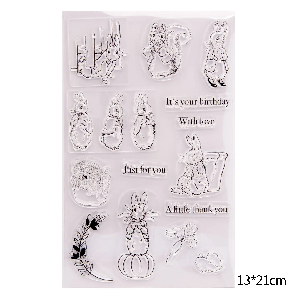Прозрачные штампы 2020 с кроликом прозрачная фотобумага для рукоделия товары