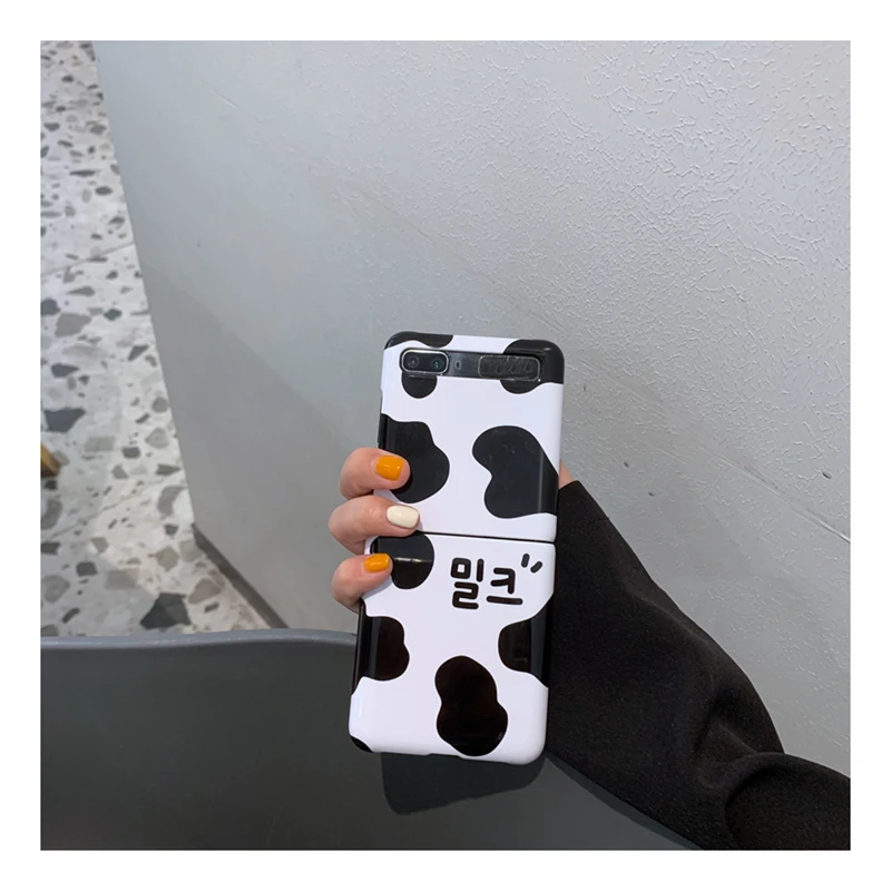 

Classic Korea Milk Case for Samsung Zflip Phone Cover F7070 Folding Screen F7000 Anti-fall Shell Creative Funda for Galaxy ZFlip