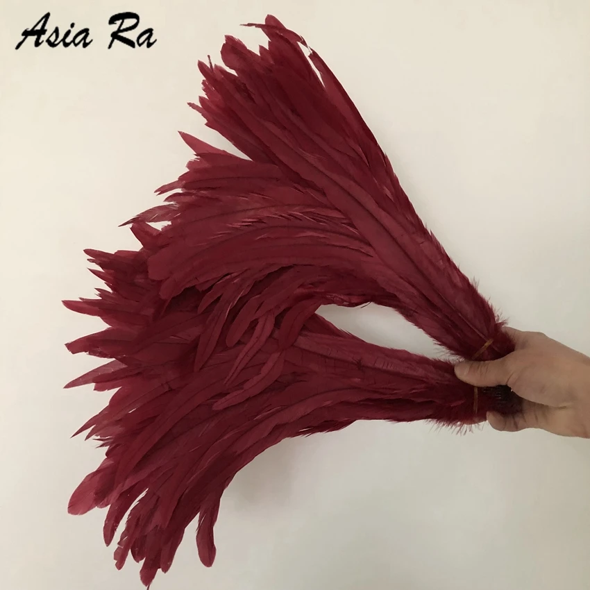 50 шт. 35 40 см длинные петушиные хвосты крашенные перья Бургундия Настоящее куриное