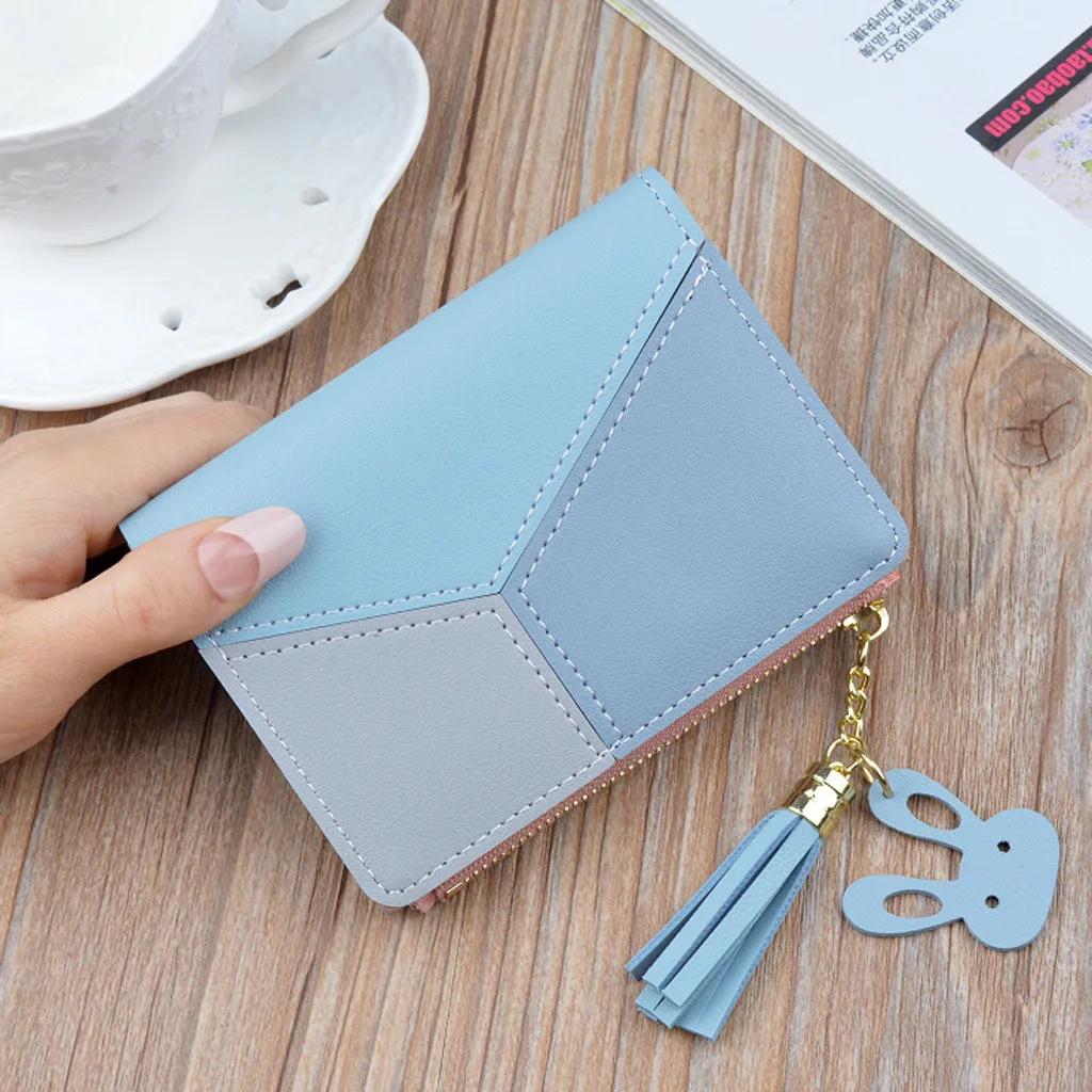 MAIOUMY кошелек короткий женский на молнии пэчворк панельные портмоне держатель для