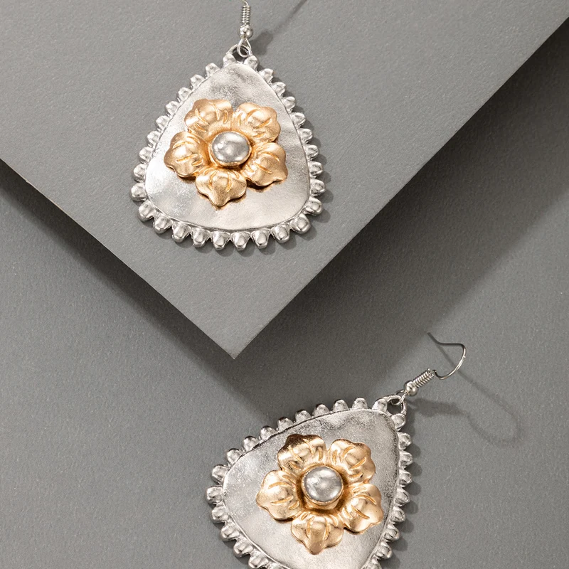

Tocona Luxury Flower Drop Earrings for Women Charming Silver Color Dangle Earrings Ethnic Jewelry Party Gift 19590