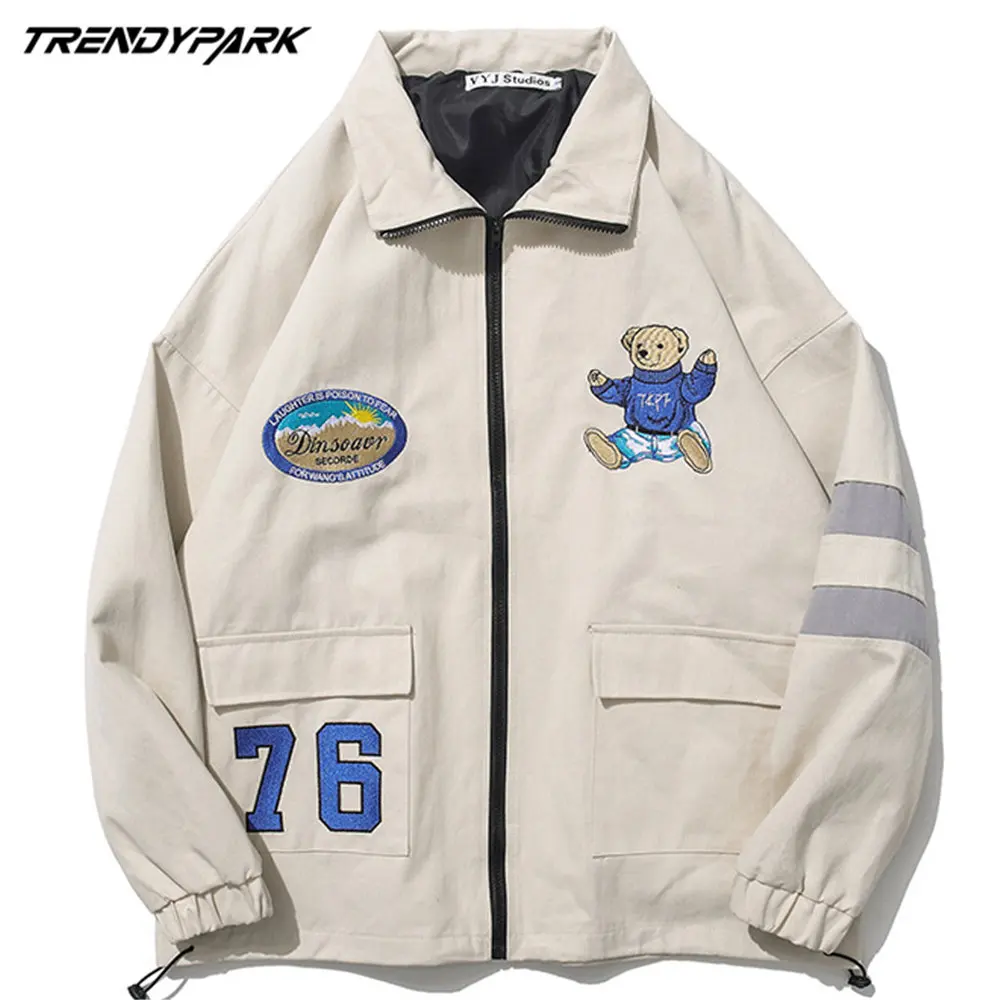 

Мужская спортивная куртка из 2021 хлопка на молнии с нашивками и большими карманами, свободная уличная одежда в стиле оверсайз, пальто для муж...
