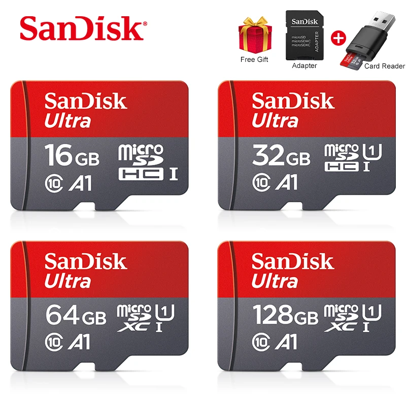 100% Оригинальный Sandisk 128 ГБ оперативной памяти 32 Гб встроенной 64 256 ультра Micro SD