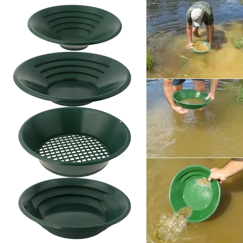 

4 pcs Plastic Gold Pan Pot-pan Set Used for Mining and Sieving Pan Kit Suitable for Gold Filtering in Rivers and Waters