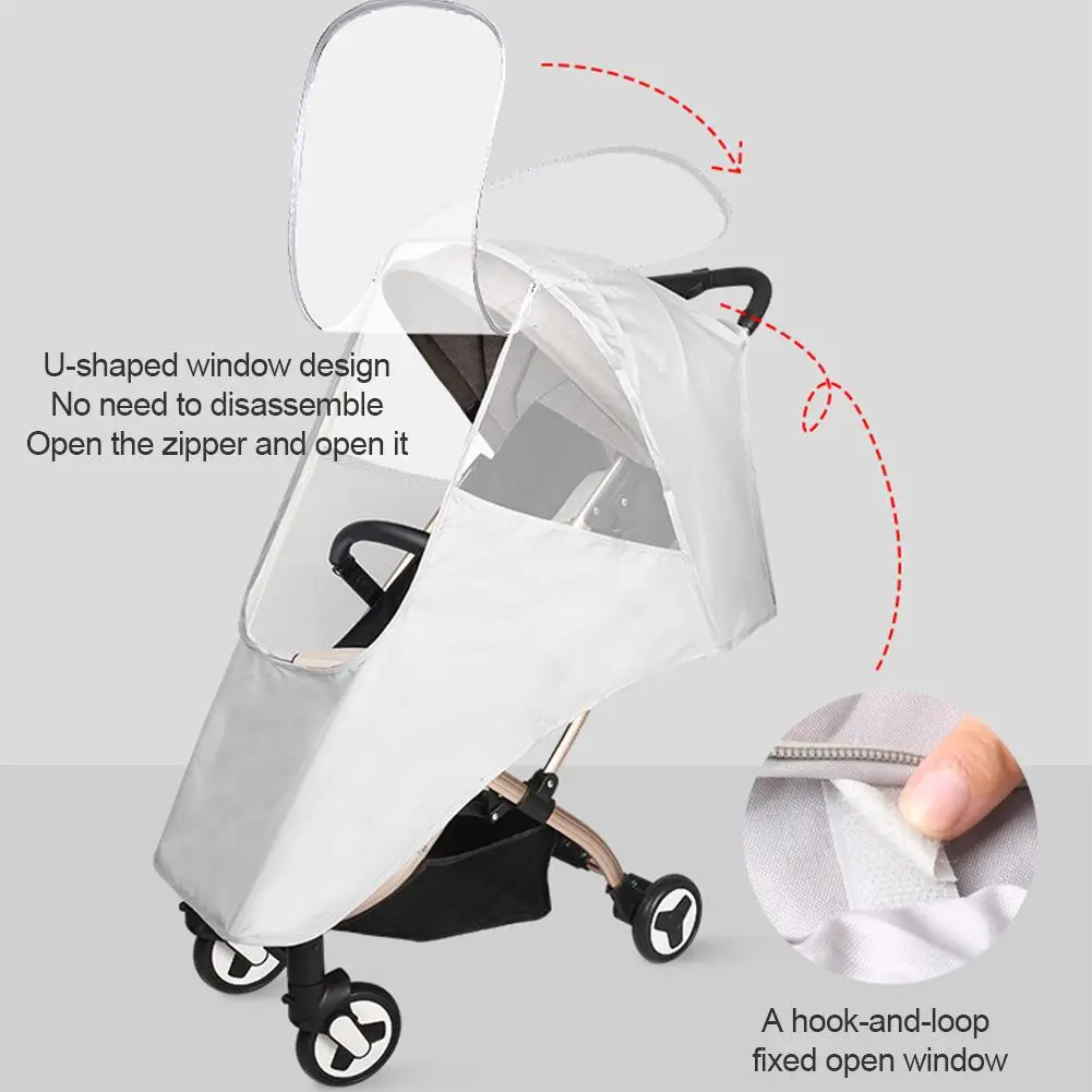Белая универсальная детская коляска дождевик ветровое стекло теплый