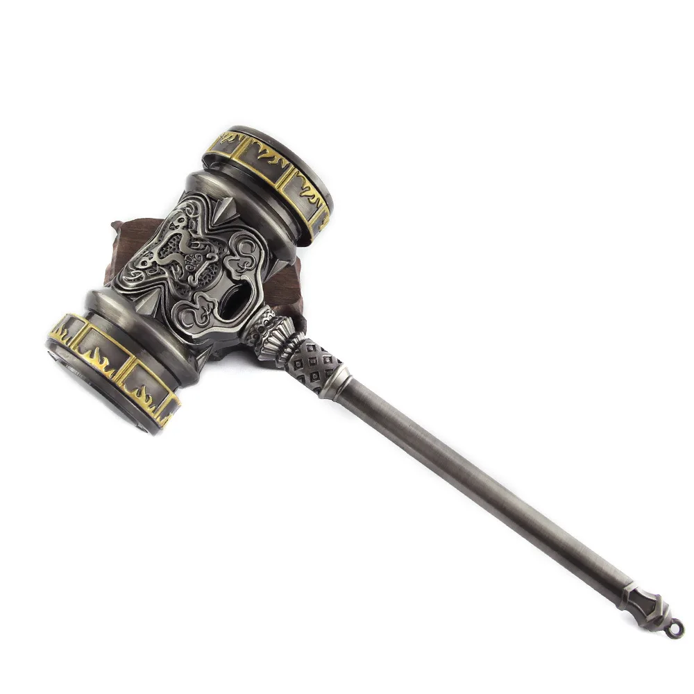 

21cm Thor Hammer WUXIA WORLD Tangsan Clear Sky Hammer Haotian Hammer Alloy Weapon Model Decoration Metallic Decoration Artwork