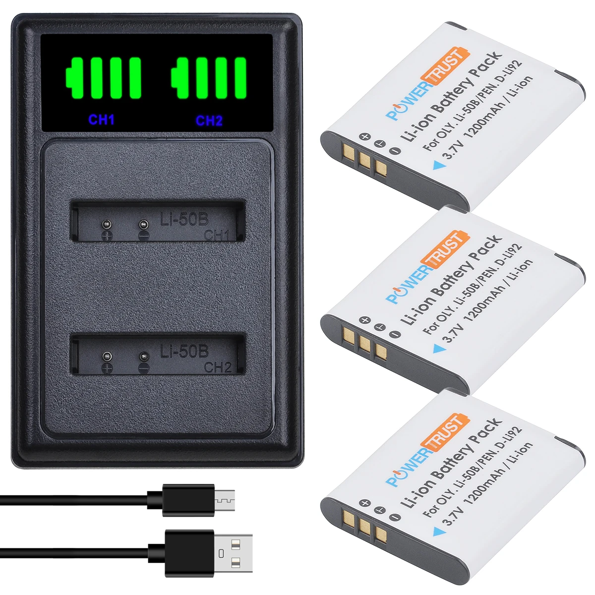 Аккумулятор и зарядное устройство Li-50B D-Li92 1200 мА · ч для Olympus LI-50B LI-50C Tough 6000 6020 8000 8010