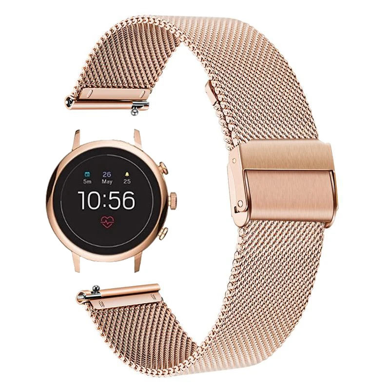

Quick Release Stainless Steel Watchband for Fossil Gen 4 Q Venture HR /Gen 3 Q Venture Watch Band Wrist Strap Bracelet Rose Gold