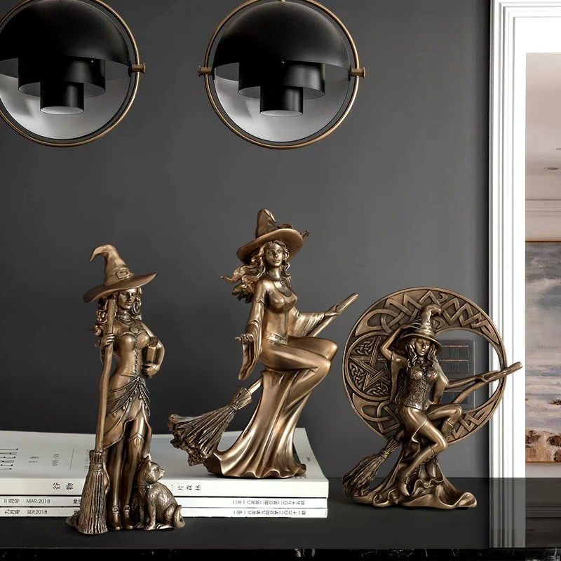 

Witch Set Of 3pcs Resin Art Nordic Decoration Lliving Room Bar Count Home Accessories Home Decoration Ornamental Figurines