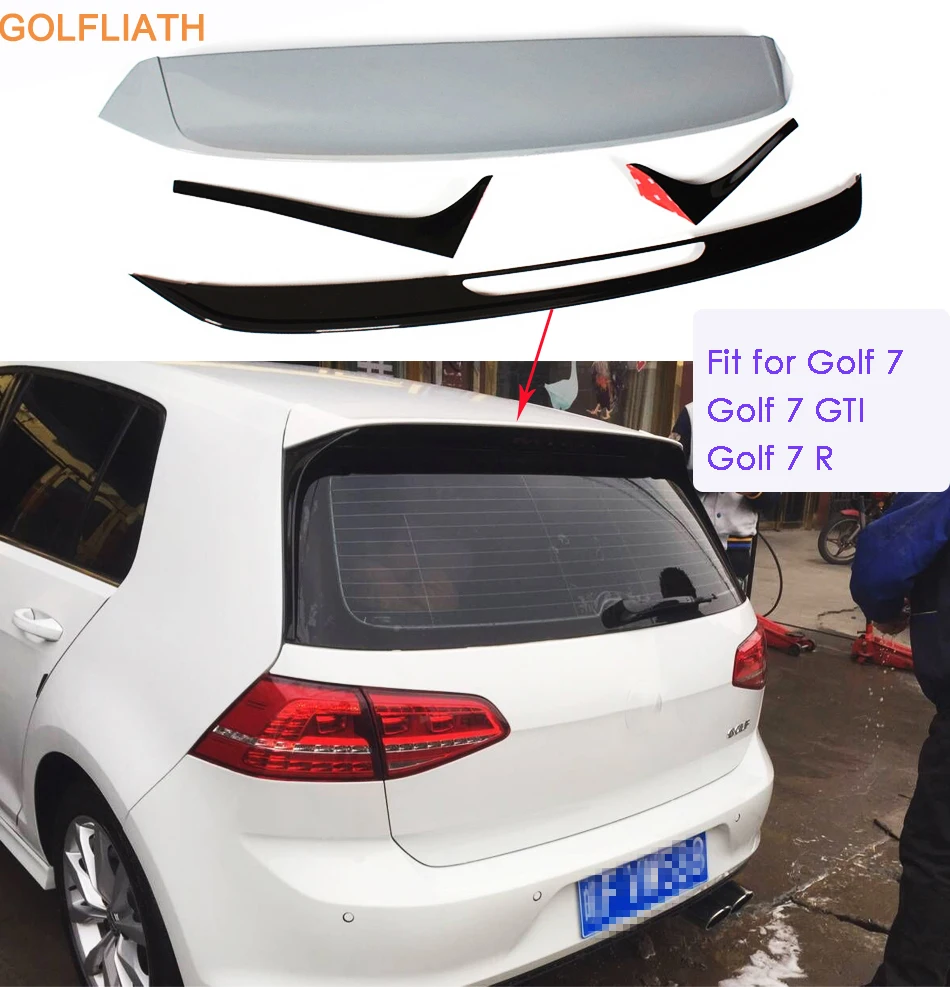 Задний спойлер на крыло GOLFLIATH крышу для губ подходит VW Golf 7 MK7 GTI & R неокрашенный 2014