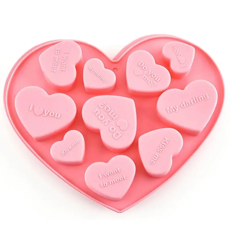 

Love Heart Shape Silicone Baking Molds DIY Candy Chocolate Soap Moulds Fondant Cake Decorating Tools Kitchen Bakeware