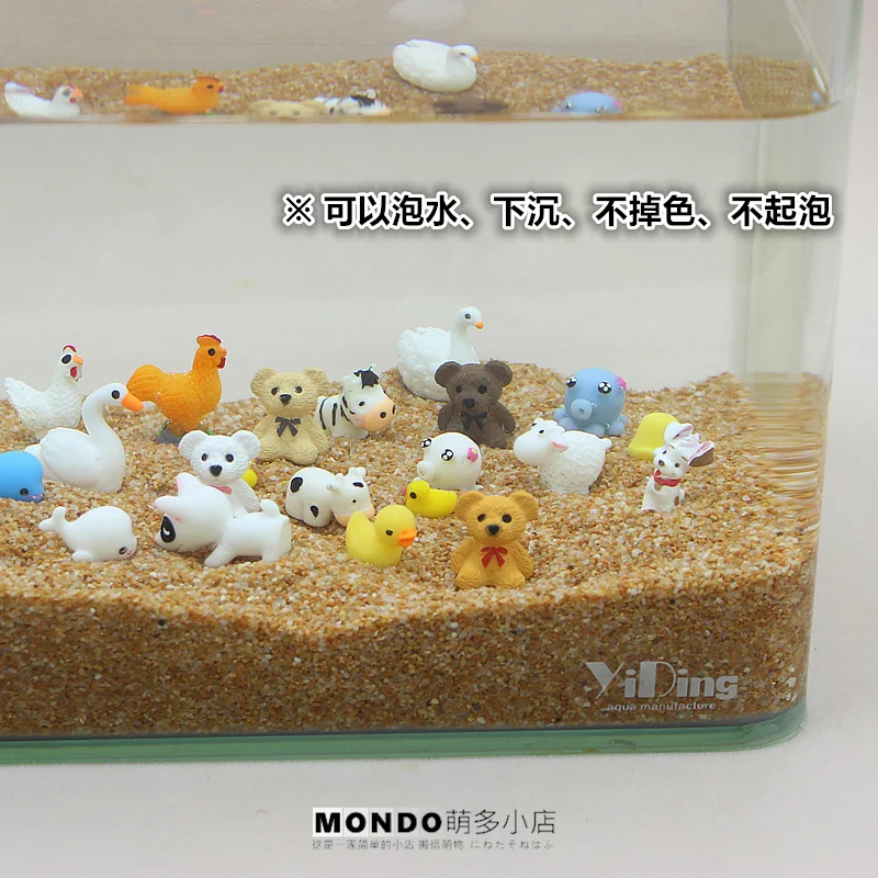Micro Landscape Animal Model Ornaments Lamb Rabbit Dog Duck Cow Sea Fish Potted Succulent Miniature Material Figurine Toys Decor | Игрушки и