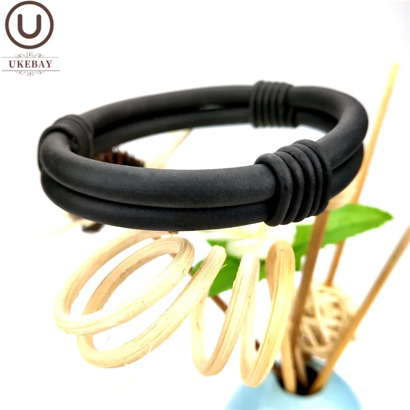 

UKEBAY Designer Handmade Bracelets For Women 2020 New Charm Bracelet Bind Fashion Accessories Wholesale Black Rubber jewelry