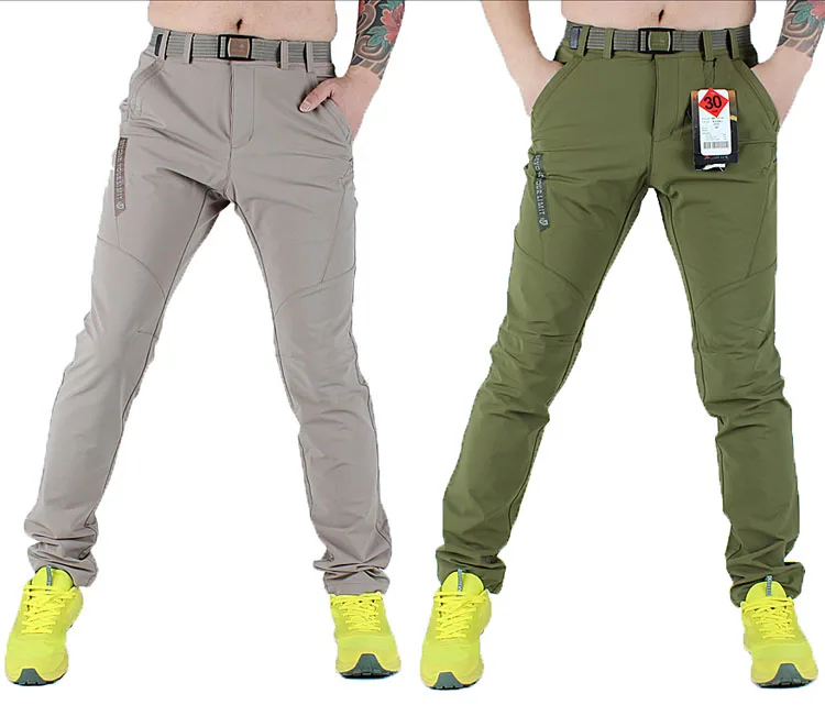 

Men outdoor Elastic slim breathable waterproof quick-dry hiking pants men`s spring autumn Camping Trekking Cycling Pants