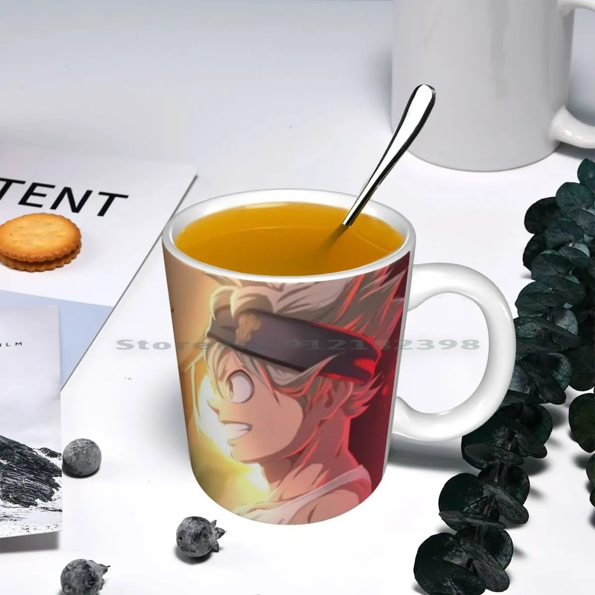 Керамические кружки с изображением черного клевера-Аста и демона кофейные чашки