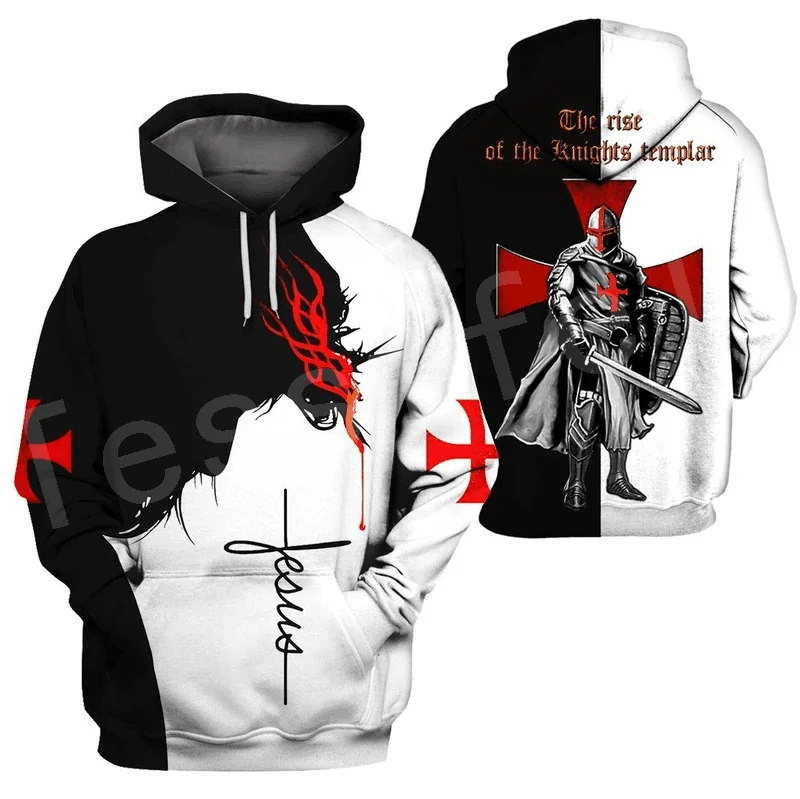 Новейший пуловер tessвам Knight Templar с изображением Иисуса Бога охранника кавалера
