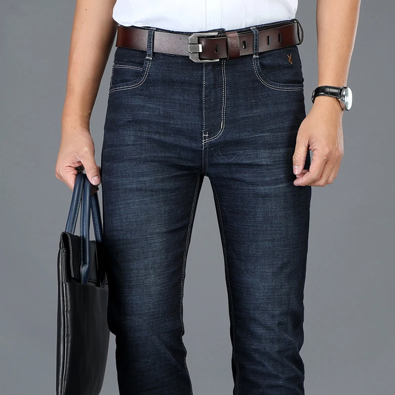 VOMINT высококачественные мужские джинсы плотные Стрейчевые прямые из денима