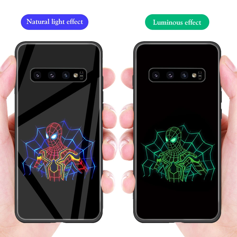 Стекло чехол с принтом Marvel для samsung Galaxy A50 S10 S10e S9 S8 S7 Примечание 10 9 8 A40 A70 A30 A6 A7 A8 A9 J4 J6 J7 плюс Prime чехол Fundas