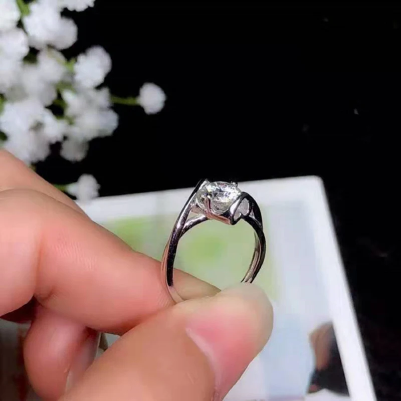 BOEYCJR 925 Silver 0.5ct/1ct/2ct F color Moissanite VVS Engagement Wedding Diamond Ring With national certificate for Women | Украшения и