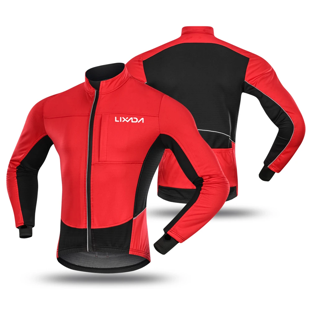 

Зимняя Теплая Флисовая велосипедная куртка Lixada, велосипедная куртка MTB, одежда для шоссейного велосипеда, ветрозащитная Водонепроницаемая длинная Джерси