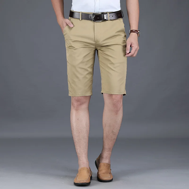

Tencel casual shorts men's Capris summer thin casual tooling loose straight men's business Capris