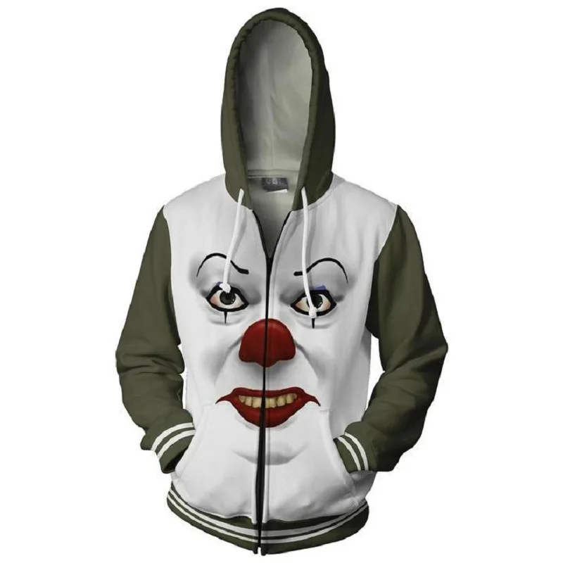 Movie Stephen King IT The Clown Pennywise Косплей-костюмы с капюшоном для мужчин и женщин