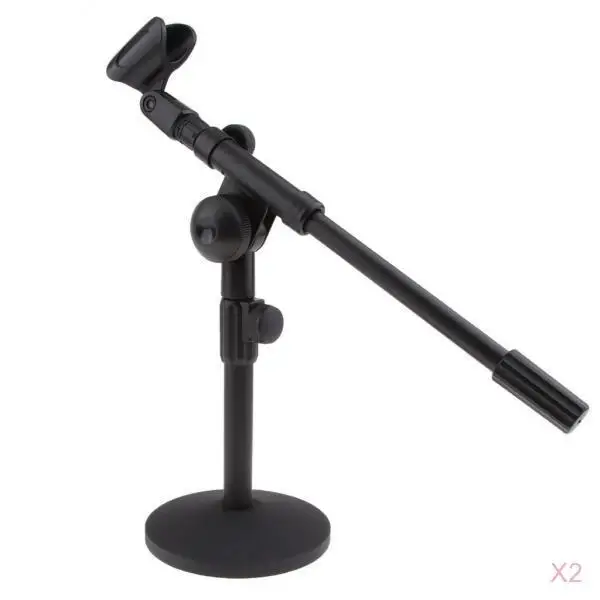 

MagiDeal 2 x Round Base Desktop Microphone Stand,13inch Lengh ,Dia 5.12inch