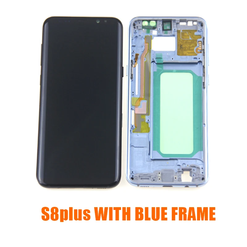 S8P WITH BLUE FRAME Супер для Amoled S8 дисплей для samsung Galaxy S8 Plus ЖК-экран с рамкой Galaxy S8 Plus G950F G955F сжигание тени ЖК - Цвет: S8P WITH BLUE FRAME